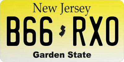 NJ license plate B66RXO