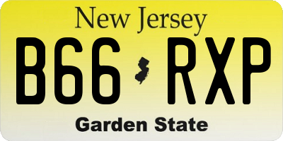 NJ license plate B66RXP