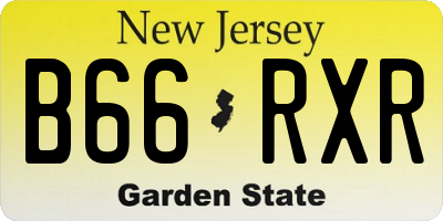 NJ license plate B66RXR