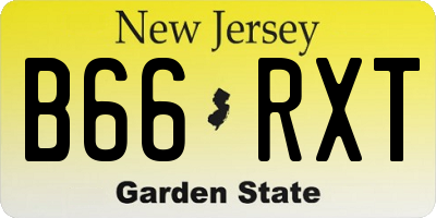 NJ license plate B66RXT