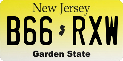 NJ license plate B66RXW