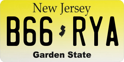 NJ license plate B66RYA
