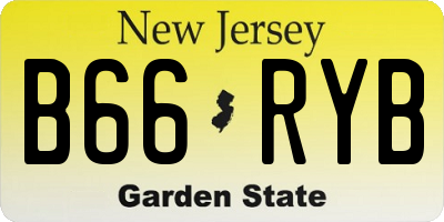 NJ license plate B66RYB
