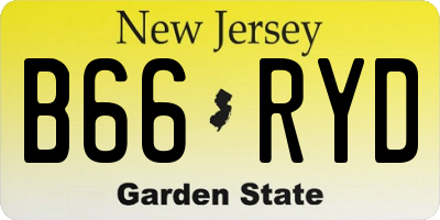 NJ license plate B66RYD