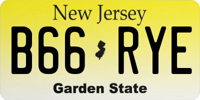NJ license plate B66RYE