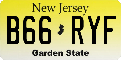 NJ license plate B66RYF