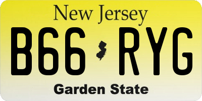 NJ license plate B66RYG