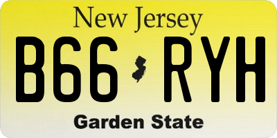 NJ license plate B66RYH