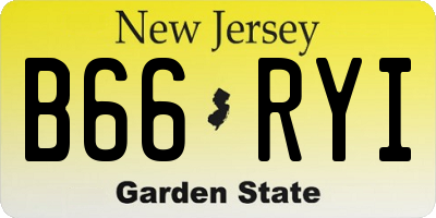 NJ license plate B66RYI