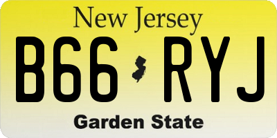 NJ license plate B66RYJ