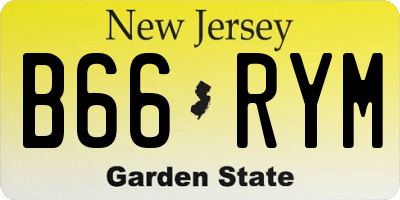 NJ license plate B66RYM