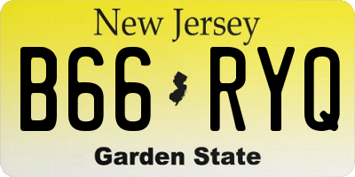 NJ license plate B66RYQ