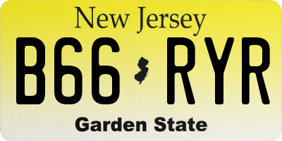 NJ license plate B66RYR