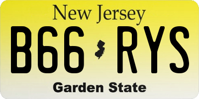 NJ license plate B66RYS