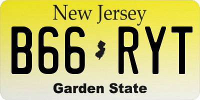 NJ license plate B66RYT