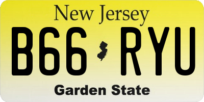 NJ license plate B66RYU