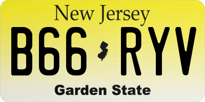 NJ license plate B66RYV