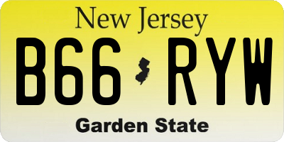 NJ license plate B66RYW