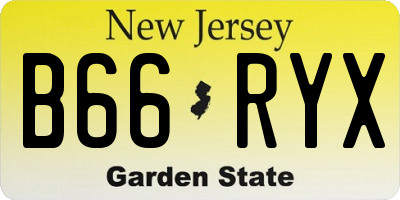 NJ license plate B66RYX