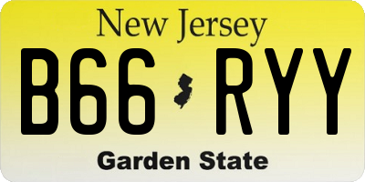 NJ license plate B66RYY