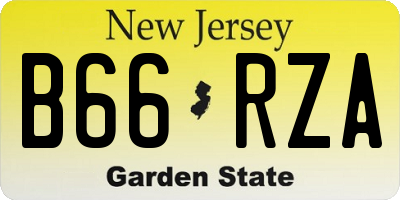 NJ license plate B66RZA