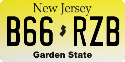 NJ license plate B66RZB