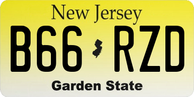 NJ license plate B66RZD