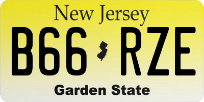 NJ license plate B66RZE