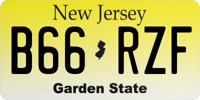 NJ license plate B66RZF