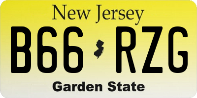 NJ license plate B66RZG