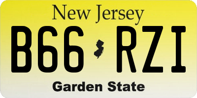 NJ license plate B66RZI
