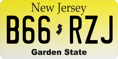 NJ license plate B66RZJ