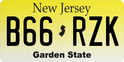 NJ license plate B66RZK