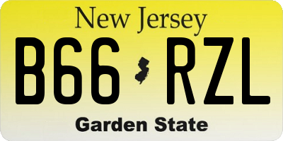 NJ license plate B66RZL