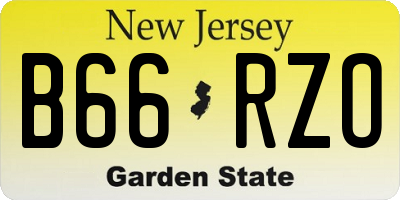 NJ license plate B66RZO