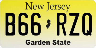 NJ license plate B66RZQ