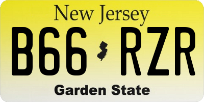 NJ license plate B66RZR