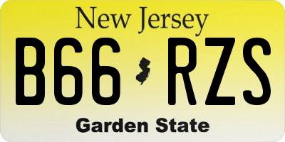 NJ license plate B66RZS