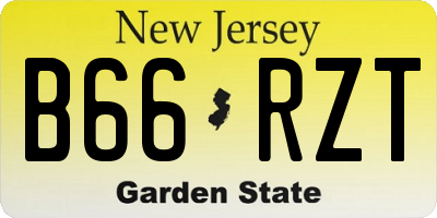NJ license plate B66RZT