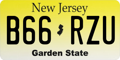 NJ license plate B66RZU