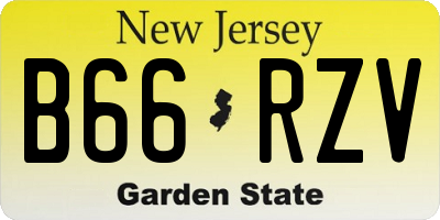 NJ license plate B66RZV