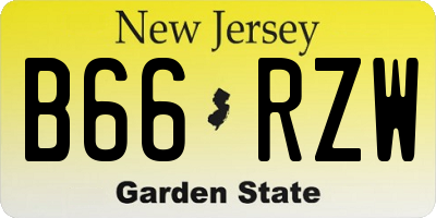 NJ license plate B66RZW