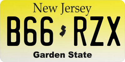 NJ license plate B66RZX