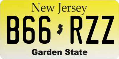 NJ license plate B66RZZ
