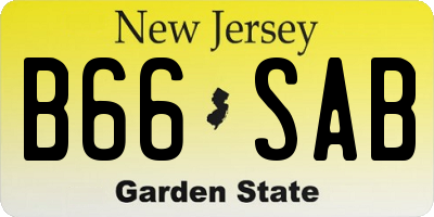 NJ license plate B66SAB