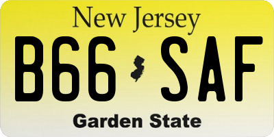 NJ license plate B66SAF