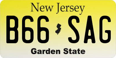 NJ license plate B66SAG