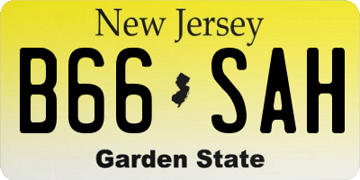 NJ license plate B66SAH