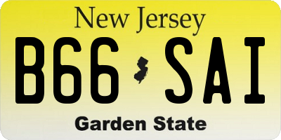 NJ license plate B66SAI
