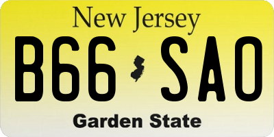 NJ license plate B66SAO